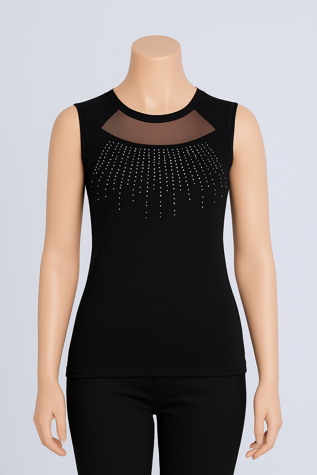 تاپ یقه توری مشکی