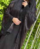 مانتو عبایی مرواریدی مشکی