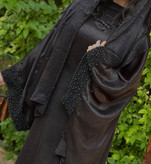 مانتو عبایی مرواریدی مشکی