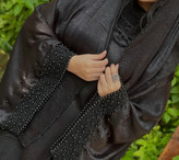 مانتو عبایی مرواریدی مشکی